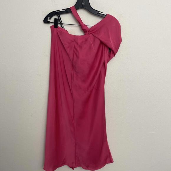 NBD Misha One Shoulder Cutout Midi Dress pink SIZE M NWT $238msrp - Picture 7 of 8